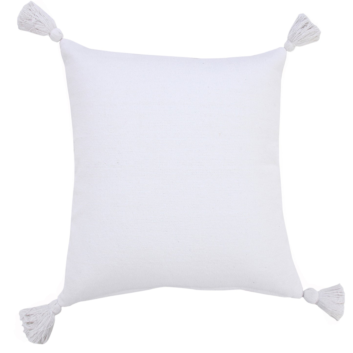 20" X 20" Orange Cotton Zippered Pillow With Tassels
