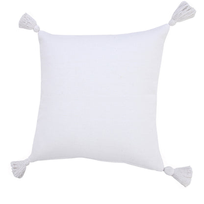 20" X 20" Orange Cotton Zippered Pillow With Tassels