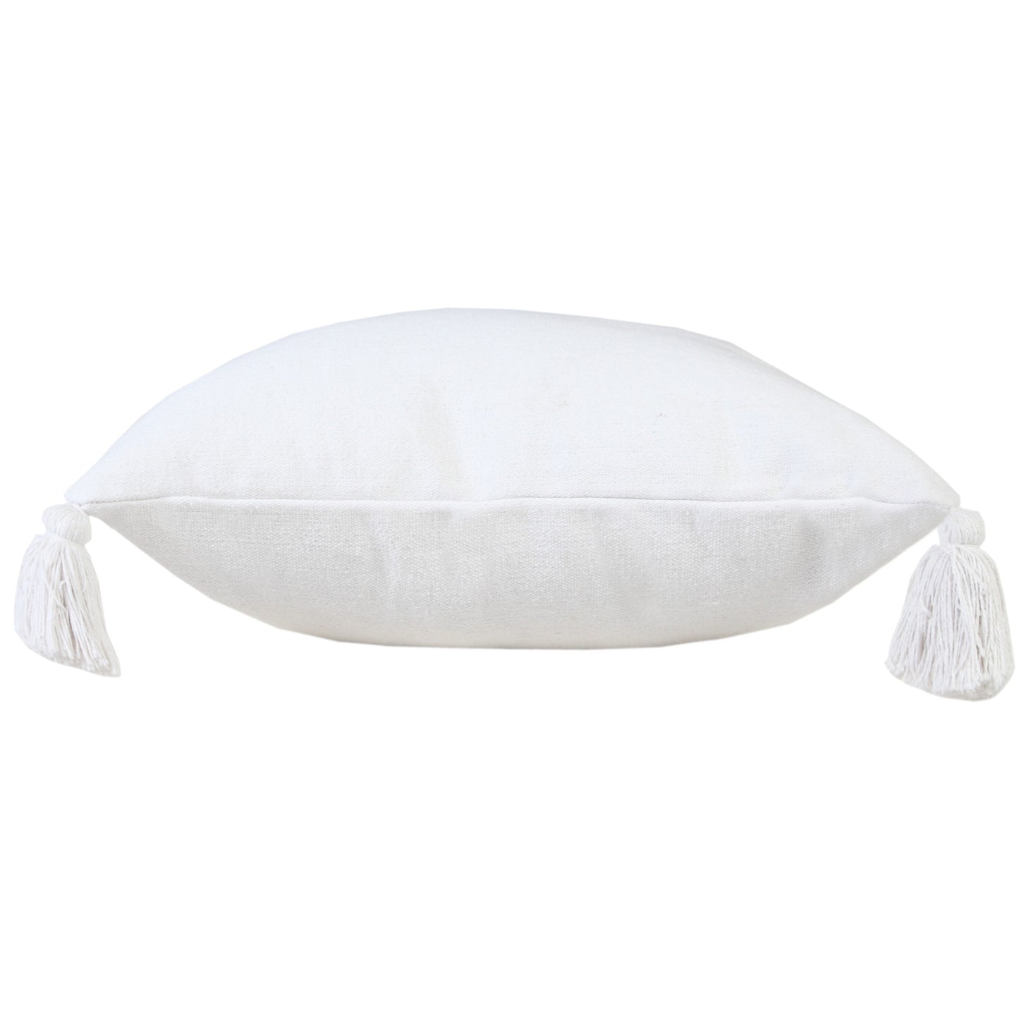 20" X 20" Orange Cotton Zippered Pillow With Tassels