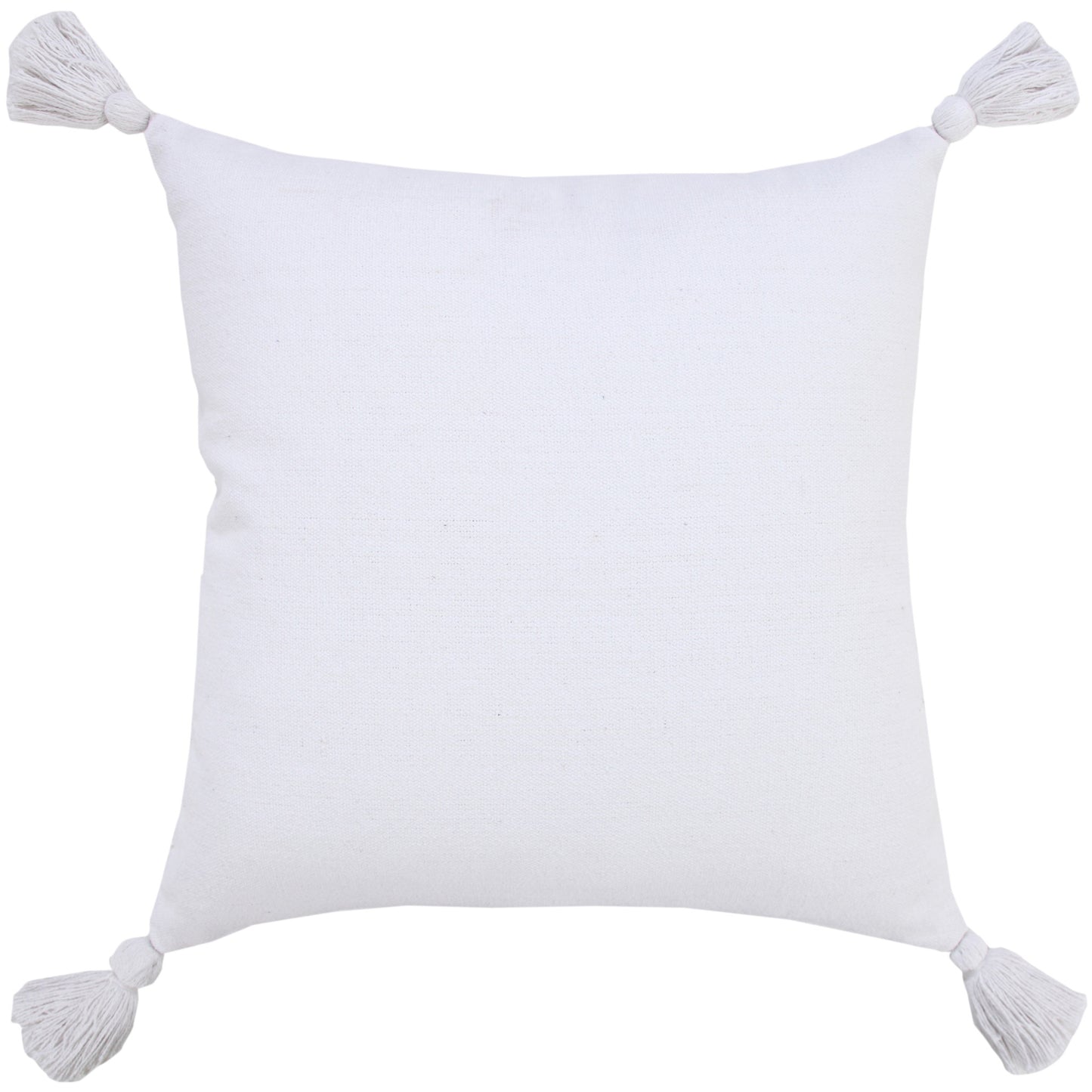 20" X 20" Orange Cotton Zippered Pillow With Tassels