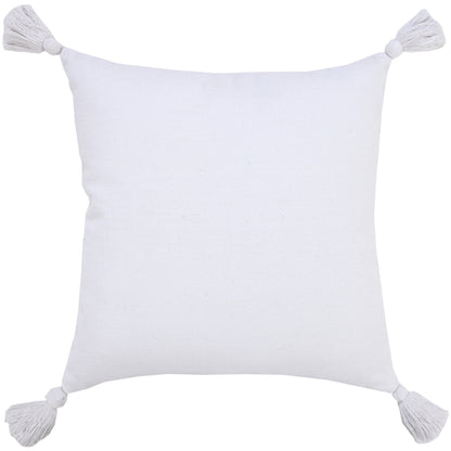 20" X 20" Orange Cotton Zippered Pillow With Tassels