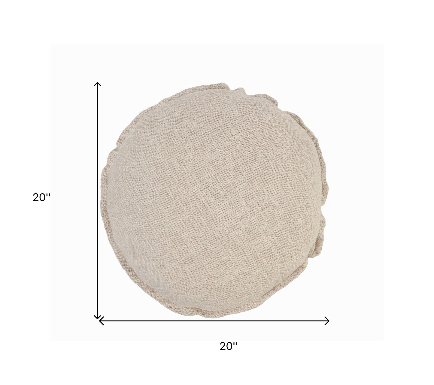 20" X 20" Round Birch Round 100% Cotton Zippered Pillow