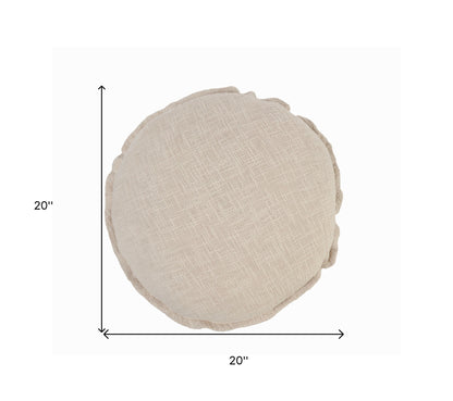 20" X 20" Round Birch Round 100% Cotton Zippered Pillow