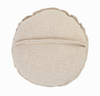 20" X 20" Round Birch Round 100% Cotton Zippered Pillow