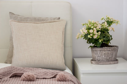 20" X 20" Round Birch Round 100% Cotton Zippered Pillow
