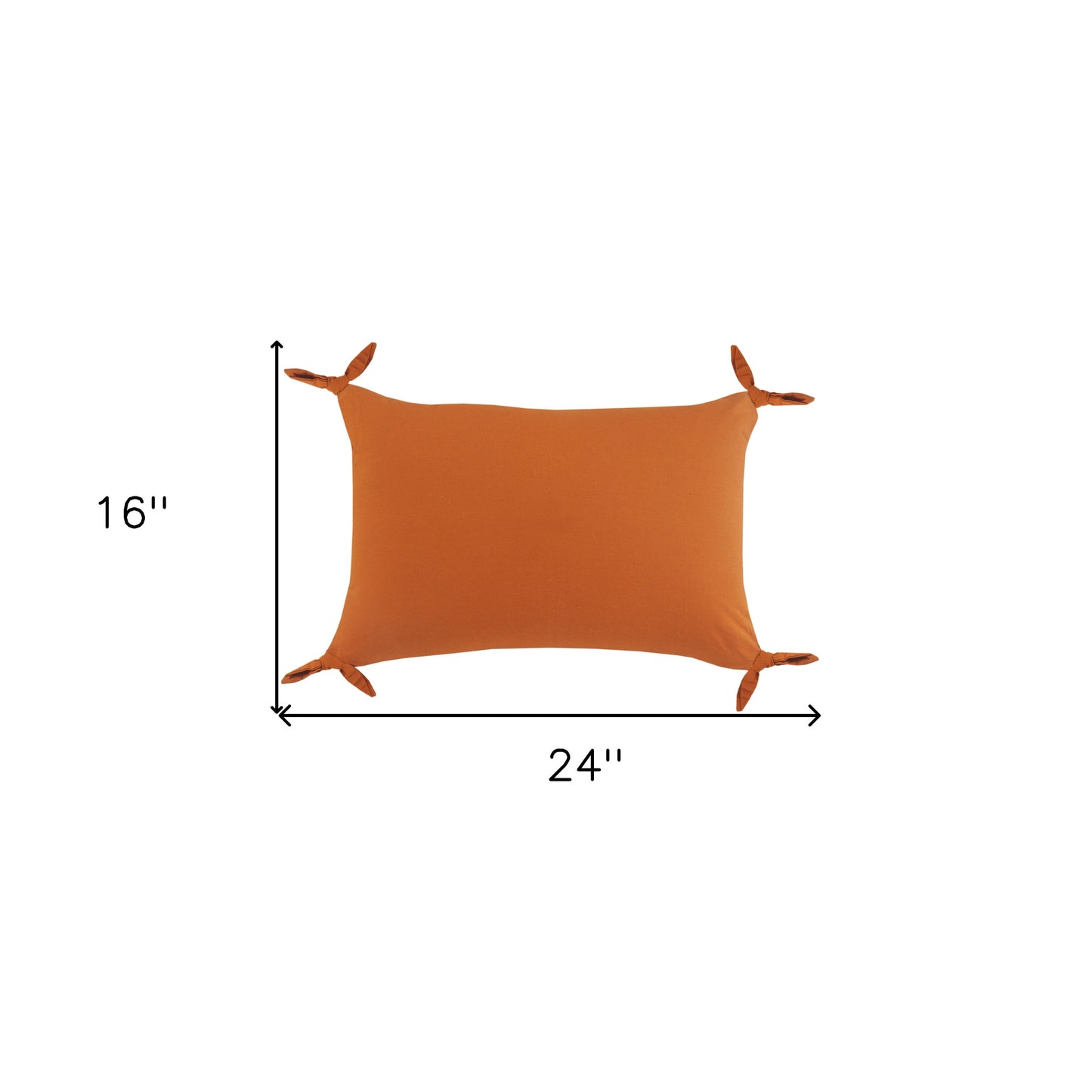 20" X 20" Burnt Orange 100% Cotton Zippered Pillow