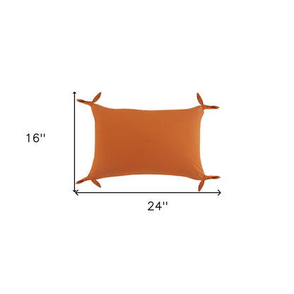 20" X 20" Burnt Orange 100% Cotton Zippered Pillow