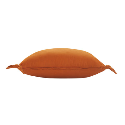 20" X 20" Burnt Orange 100% Cotton Zippered Pillow