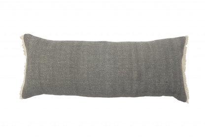 14" X 36" Orange And Tan 100% Cotton Zippered Pillow