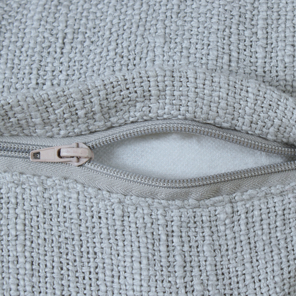 20" X 20" Micro Gray 100% Cotton Zippered Pillow
