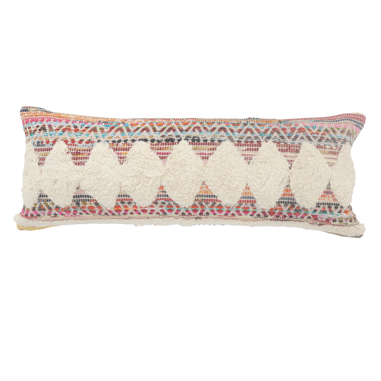 18" X 18" Blue and White Diamond Cotton Zippered Pillow