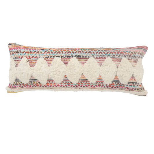18" X 18" Blue and White Diamond Cotton Zippered Pillow