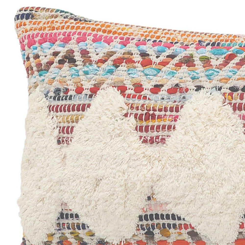 18" X 18" Blue and White Diamond Cotton Zippered Pillow