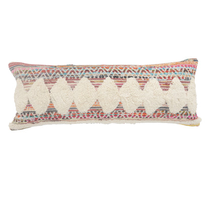 18" X 18" Blue and White Diamond Cotton Zippered Pillow