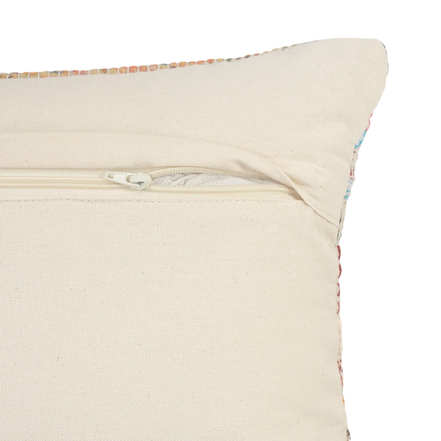 18" X 18" Blue and White Diamond Cotton Zippered Pillow