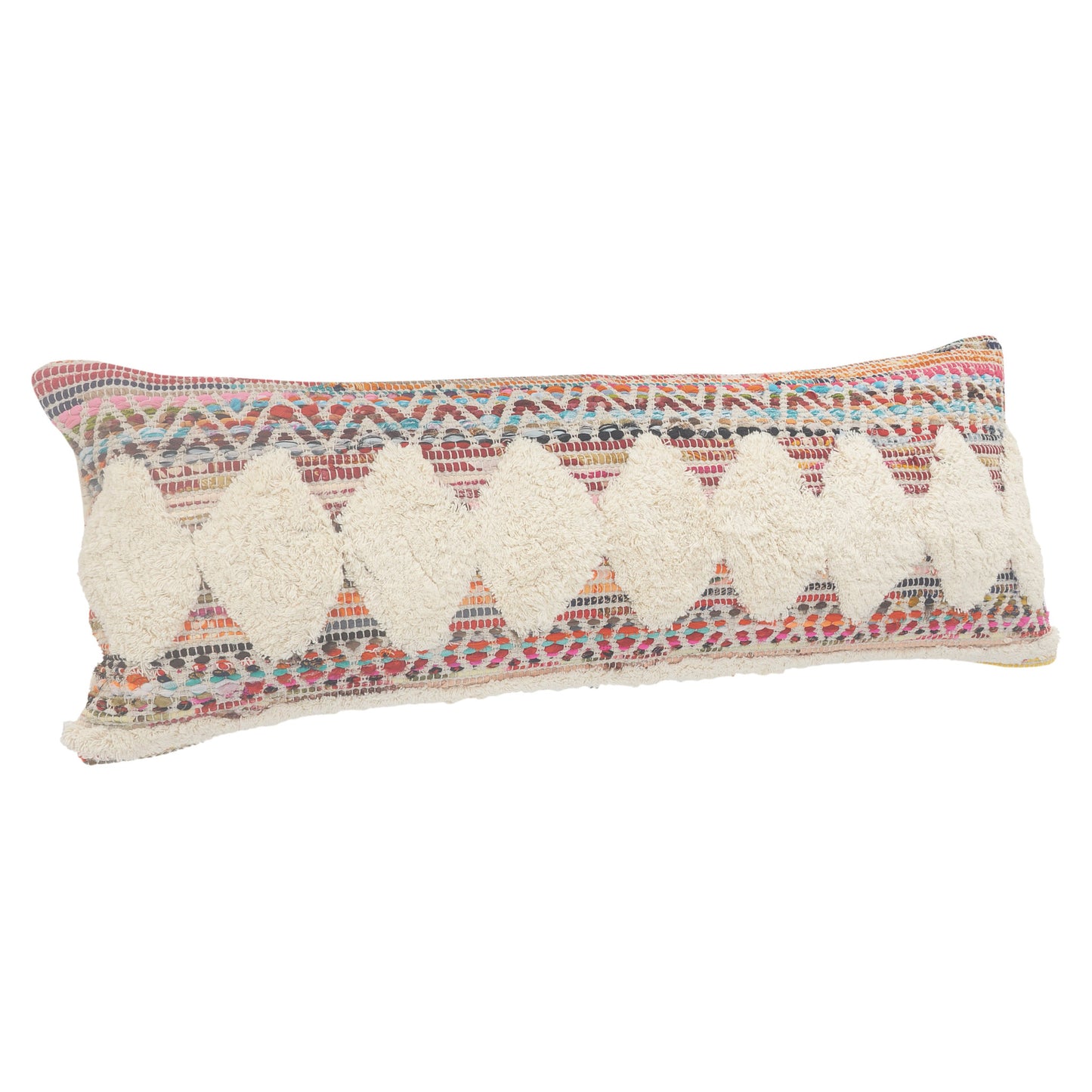 18" X 18" Blue and White Diamond Cotton Zippered Pillow