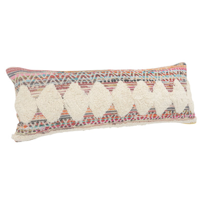 18" X 18" Blue and White Diamond Cotton Zippered Pillow