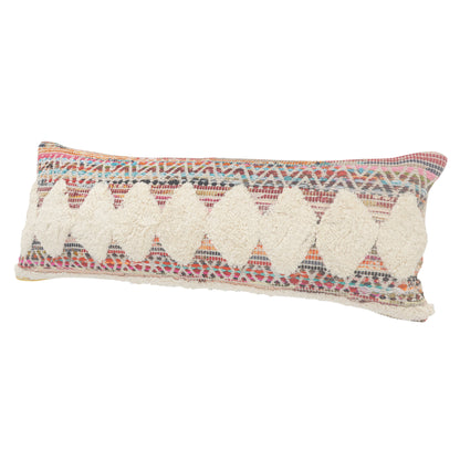 18" X 18" Blue and White Diamond Cotton Zippered Pillow