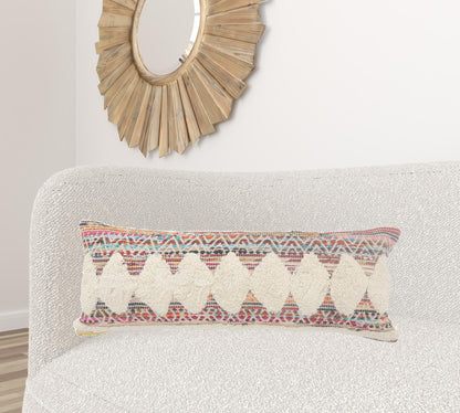 18" X 18" Blue and White Diamond Cotton Zippered Pillow