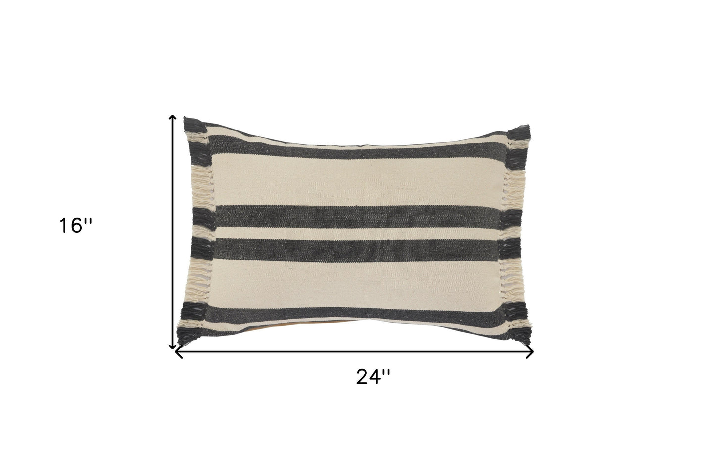 20" X 20" Ensign Blue White And Linen 100% Cotton Striped Zippered Pillow
