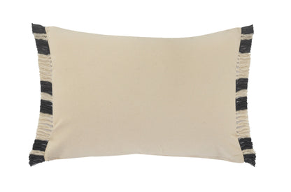 20" X 20" Ensign Blue White And Linen 100% Cotton Striped Zippered Pillow