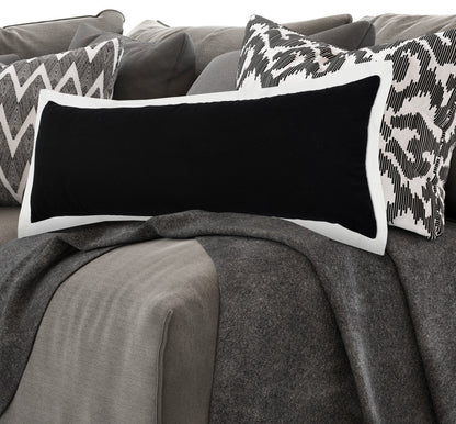 20" X 20" White And Black 100% Cotton Geometric Zippered Pillow