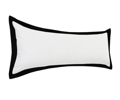 20" X 20" White And Black 100% Cotton Geometric Zippered Pillow