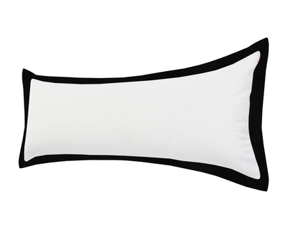 20" X 20" White And Black 100% Cotton Geometric Zippered Pillow