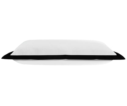 20" X 20" White And Black 100% Cotton Geometric Zippered Pillow