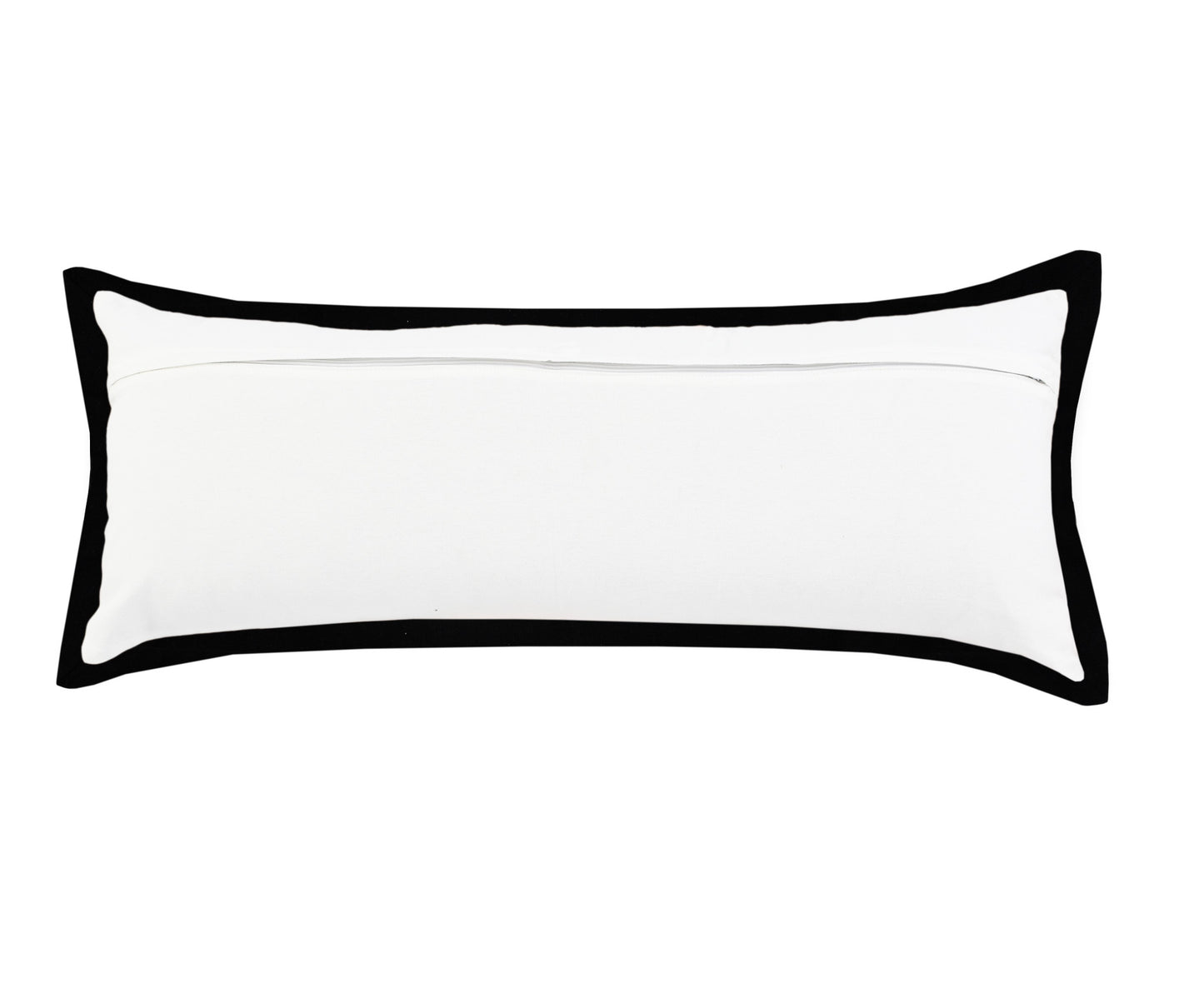20" X 20" White And Black 100% Cotton Geometric Zippered Pillow