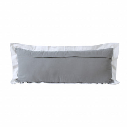 20" X 20" White And Black 100% Cotton Geometric Zippered Pillow