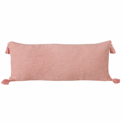 14" X 36" Jet Black 100% Cotton Zippered Pillow