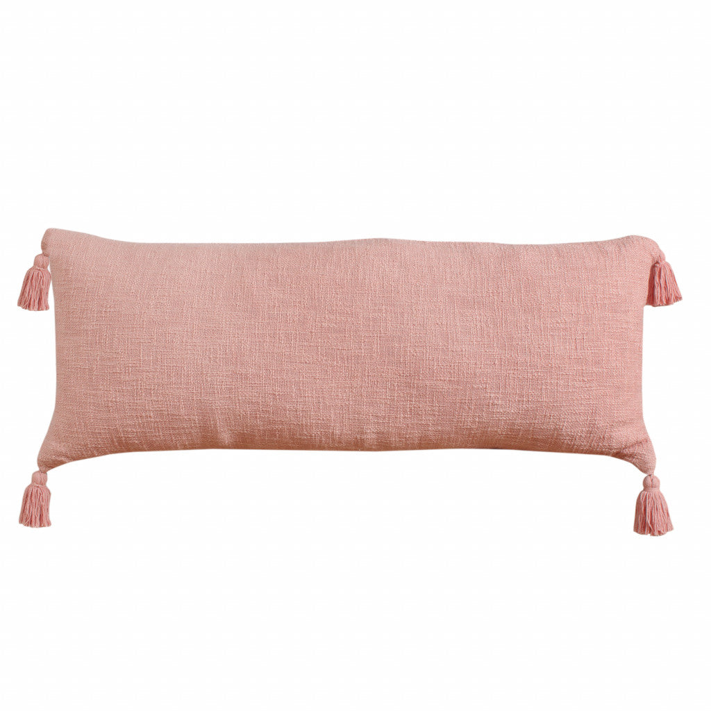 14" X 36" Jet Black 100% Cotton Zippered Pillow