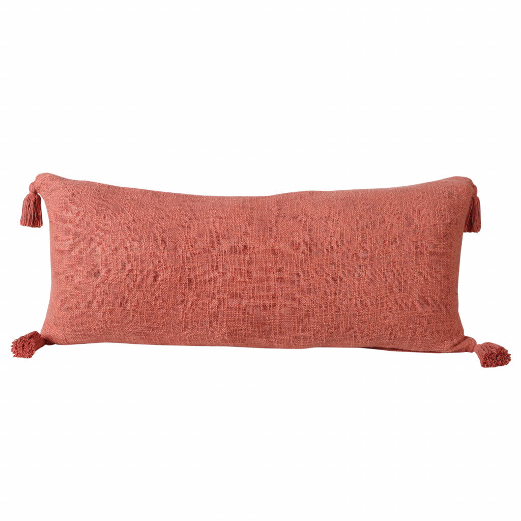 14" X 36" Jet Black 100% Cotton Zippered Pillow