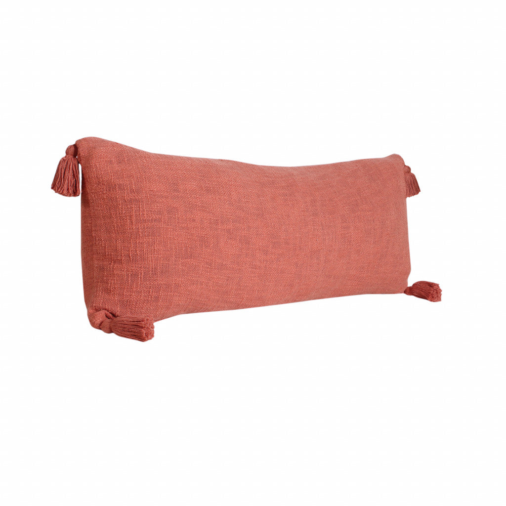 14" X 36" Jet Black 100% Cotton Zippered Pillow