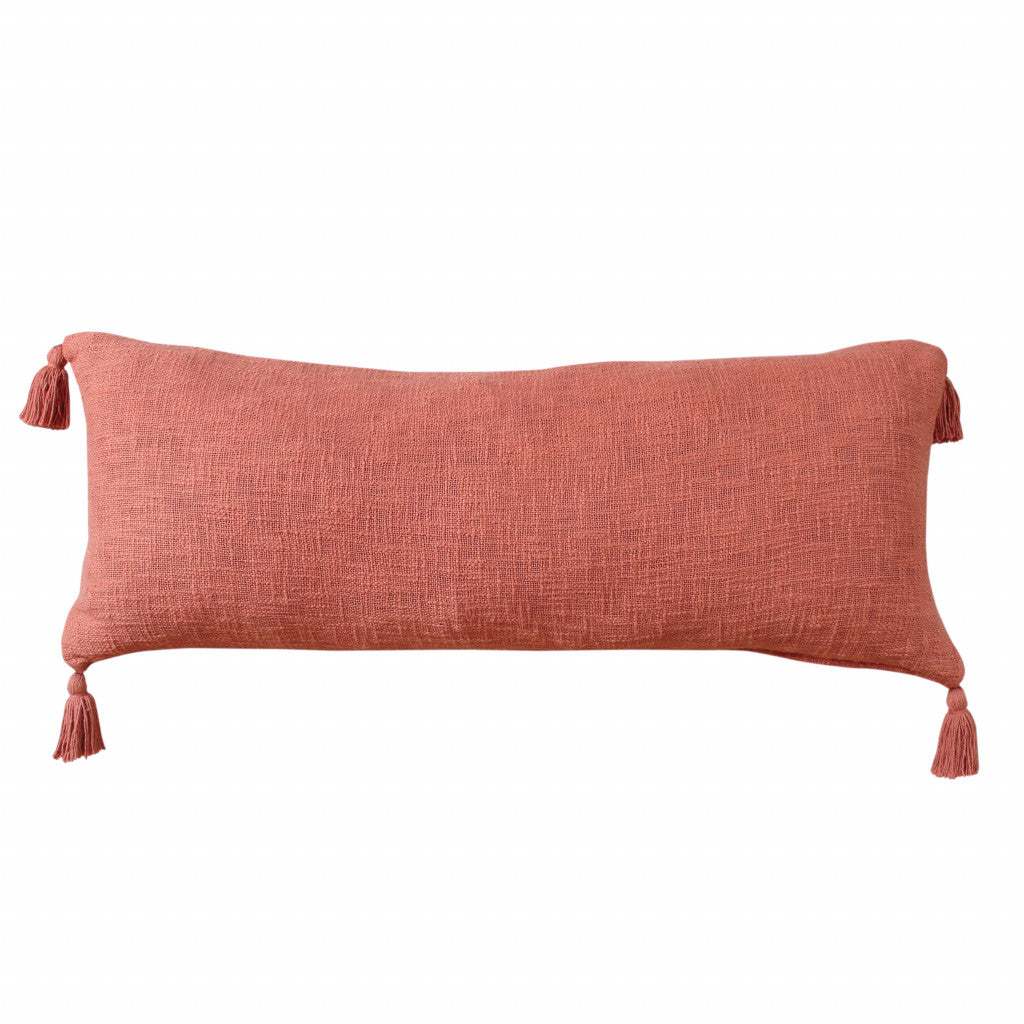 14" X 36" Jet Black 100% Cotton Zippered Pillow