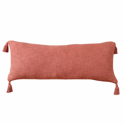 14" X 36" Jet Black 100% Cotton Zippered Pillow