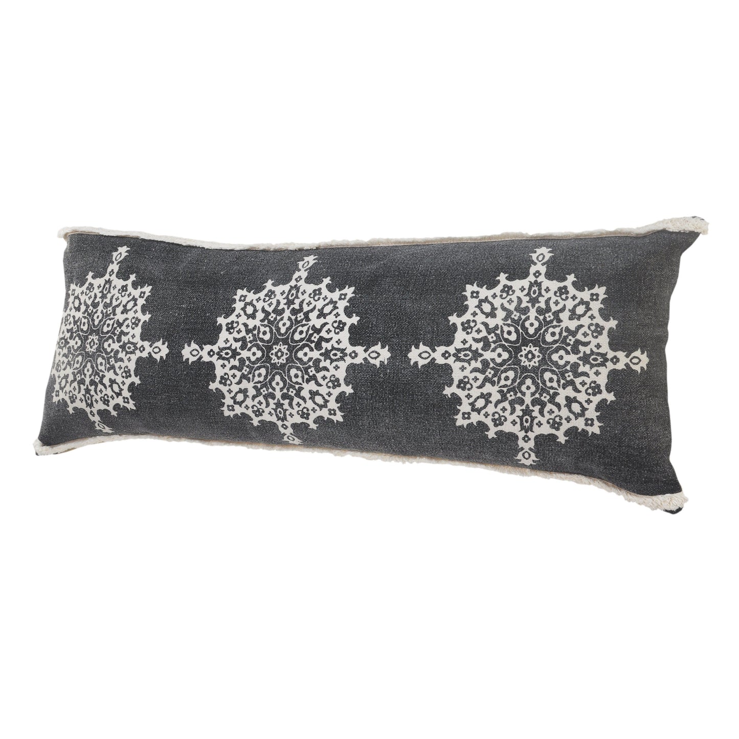 20" X 20" Orange And Off-White 100% Cotton Geometric Zippered Pillow