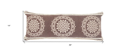 20" X 20" Brown And White 100% Cotton Striped Zippered Pillow