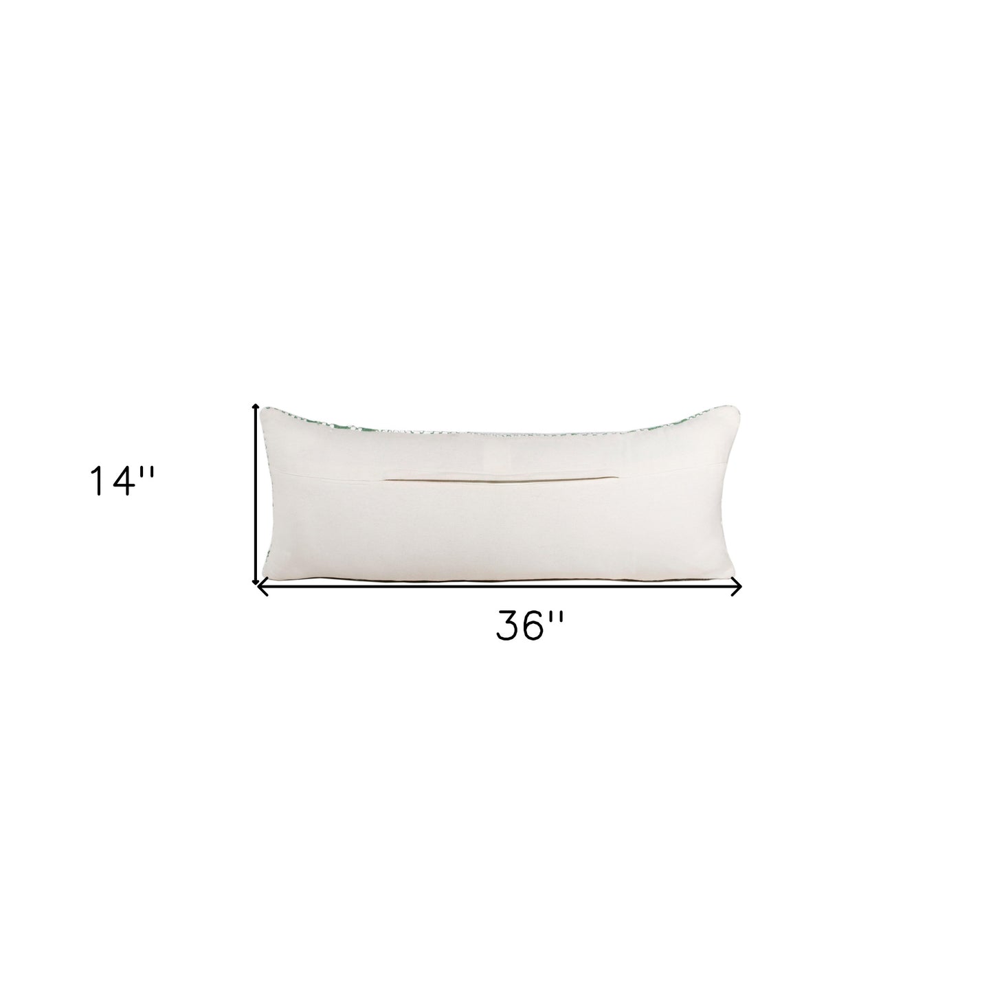 20" X 20" Jade Green And White 100% Cotton Geometric Zippered Pillow