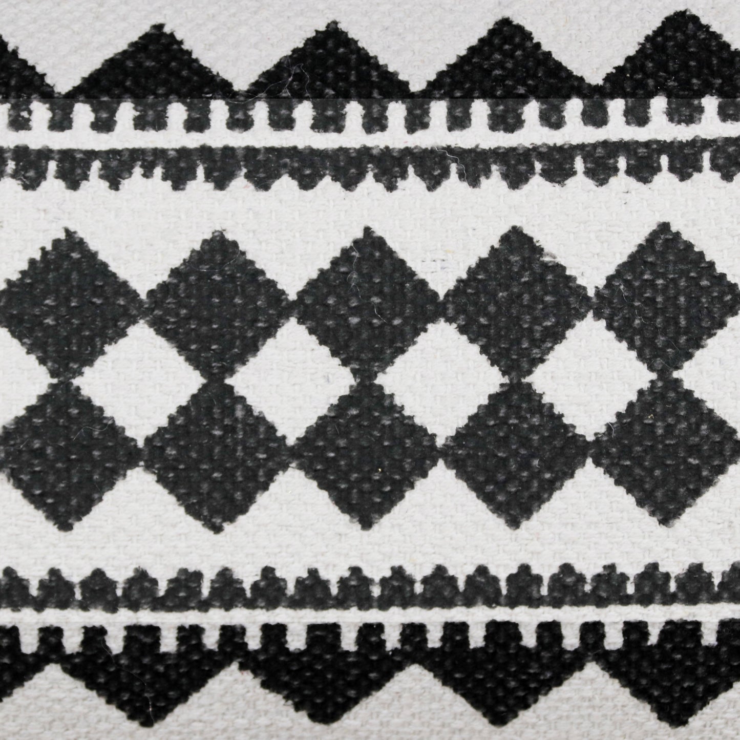 20" X 20" Black And White 100% Cotton Geometric Zippered Pillow