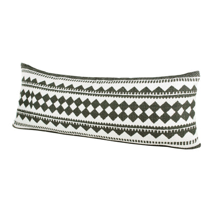 20" X 20" Black And White 100% Cotton Geometric Zippered Pillow