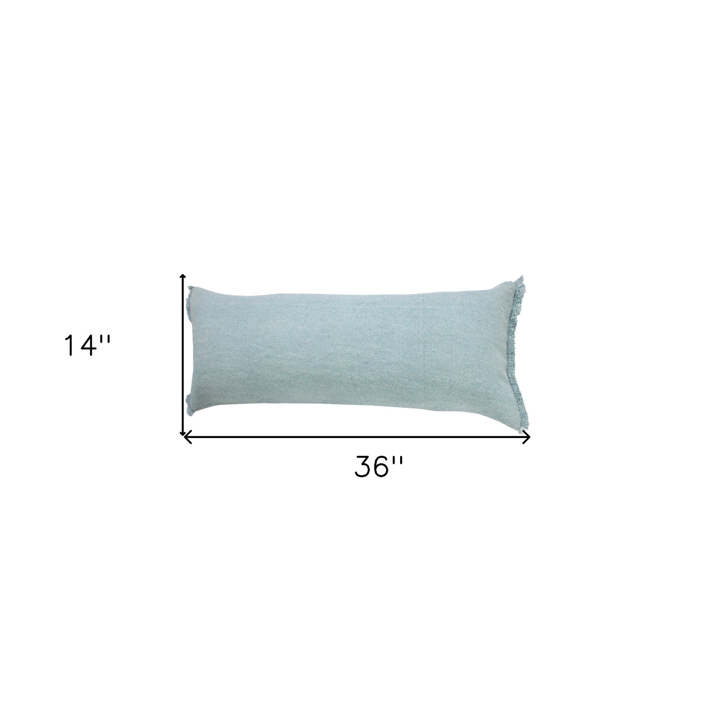 14" X 36" Jet Black 100% Cotton Zippered Pillow