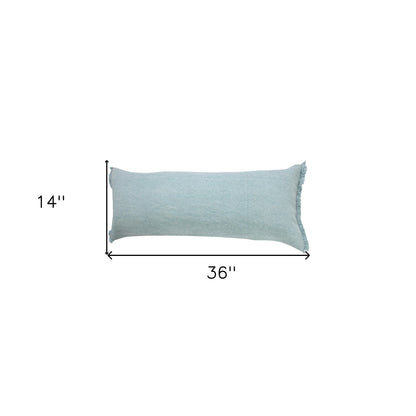 14" X 36" Jet Black 100% Cotton Zippered Pillow