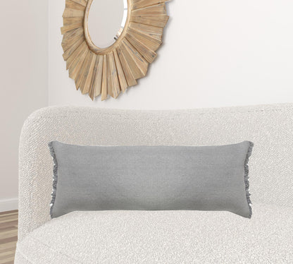 14" X 36" Jet Black 100% Cotton Zippered Pillow