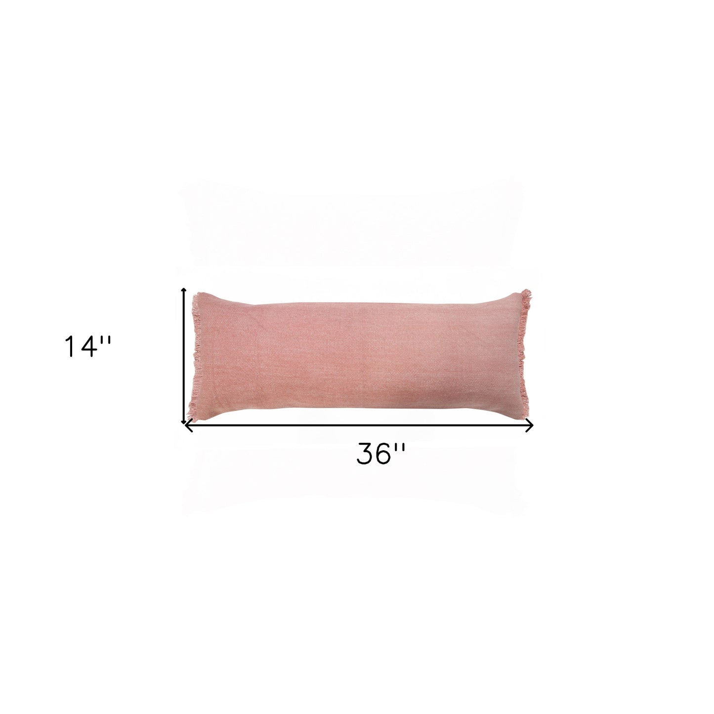 14" X 36" Jet Black 100% Cotton Zippered Pillow
