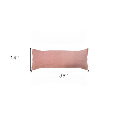 14" X 36" Jet Black 100% Cotton Zippered Pillow