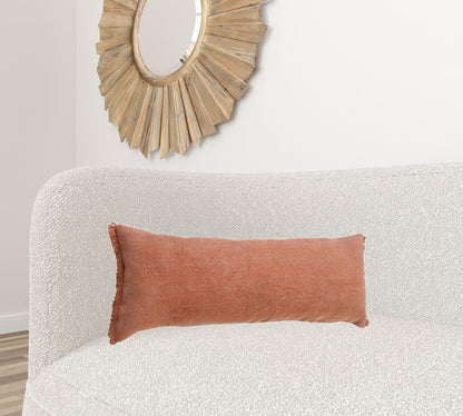 14" X 36" Jet Black 100% Cotton Zippered Pillow