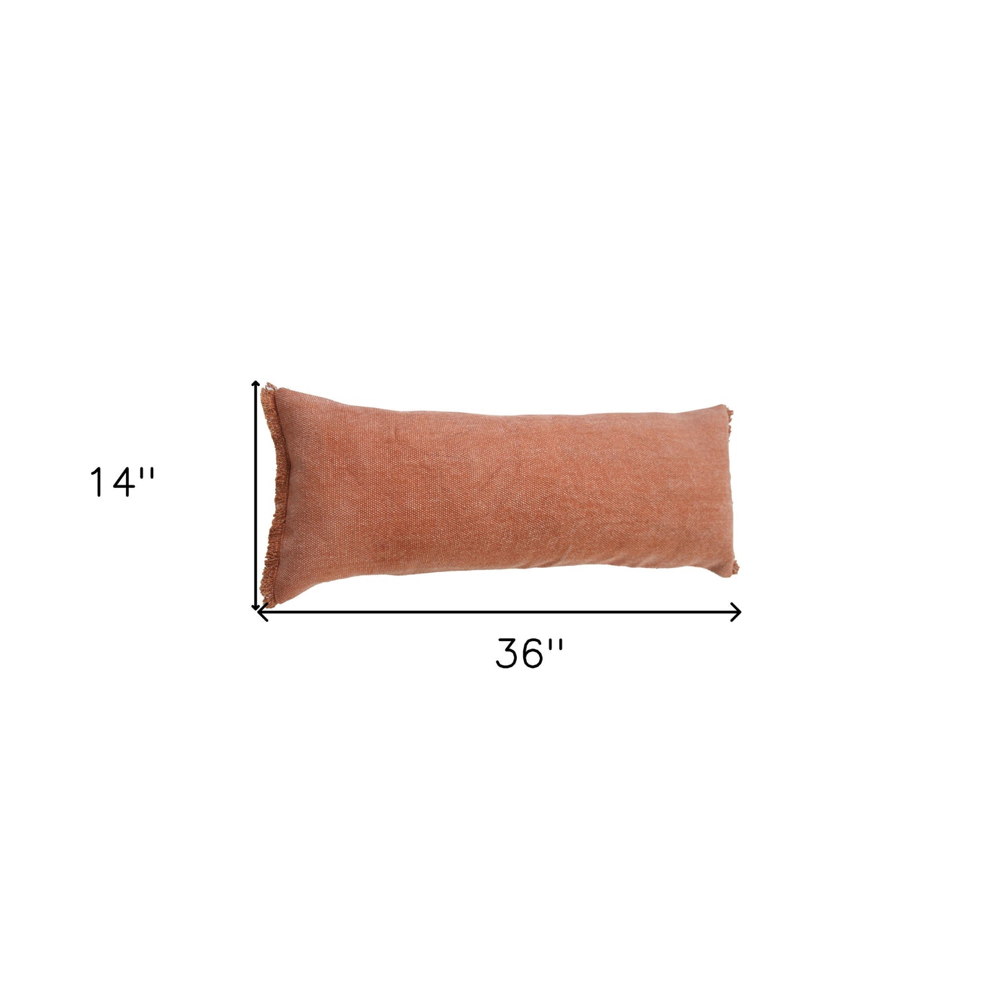 14" X 36" Jet Black 100% Cotton Zippered Pillow