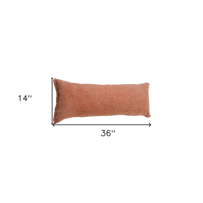 14" X 36" Jet Black 100% Cotton Zippered Pillow